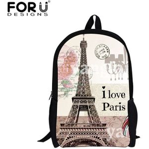 Forudesigns 3D Eiffeltoren Prints School Rugzakken Vrouwen Vintage Rugzak Vrouwelijke Toevallige Rugzak Tassen Voor Tienermeisjes Bolsa