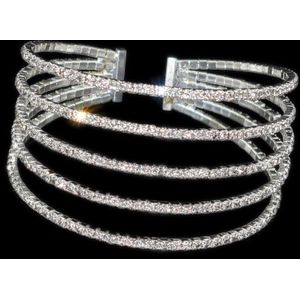 Klassieke Elegante Manchet Open Bangles Vrouwen Strass Armband Goud Rode Kristal Armband Bruids Armband Bruiloft Sieraden