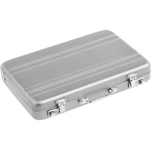 Aluminium Wachtwoord Box Card Case Mini Koffer Miniatuur Aktetas Naam Kaarthouder Opbergdoos Zilver 9.5Cm * 6Cm