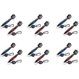 Golf Club Cleaning Borstels 12 Stuks Golf Club Borstel Riem Intrekbare Aluminium Cleaning Tools 6 Blauw + 6 Rood