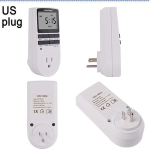 Huishoudelijke EU US Plug Timer Schakelaar 110V 230V Programmeerbare Keuken Timer Outlet met Alternatieve 12/24 Uur systeem