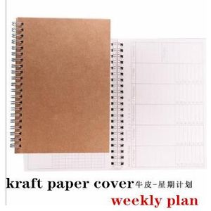 Notebooks Agenda Planner Dagboek Wekelijkse Spiraal Organisator Libretas A5 Note Boeken Maandelijkse Kraftpapier Schema Filofax