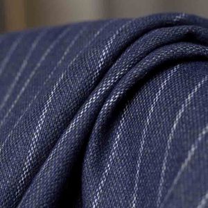 De doek Japanse Wol 160cm Breedte marineblauw streep Wollen Wollen kledingstuk materialen Herfst broek DIY kleding stoffen