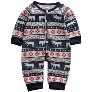 Baby Lente Herfst Kleding Kerst Pasgeboren Baby Jongens Meisje Xmas Kleding Lange Mouw Romper Outfits Santa Elanden Kostuums