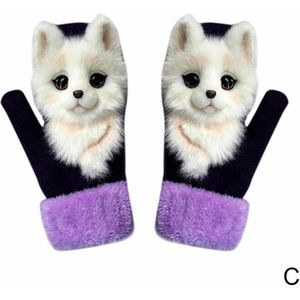 Dier Kat Hond Panda Racoon Kid Winter Warme Zachte Prinses Meisje Mode Wanten Volledige Lange Handschoenen Vingers Leuke L3E8