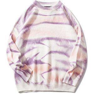 GONTHWID Hip Hop Tie Dye Gebreide Trui Truien Streetwear Mannen Casual Knittwear Jumper Trui Crewneck Tops