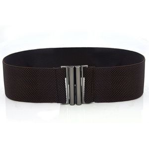 Taille Riem Vrouwen Riem Corset Brede Elastische Jurk Riem Luxe Stretch Elastische Brede Corset Metalen Gesp Tailleband