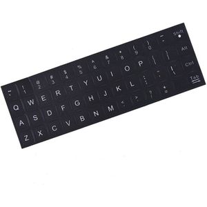 Engels Toetsenbord Vervanging Stickers Wit Op Zwart Elke Pc Computer Laptop