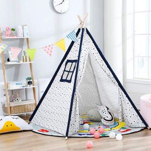 1.35/1.65M Draagbare Kinderen Tenten Speelhuis Kinderen Katoen Canvas Indian Spelen Tent Wigwam Kind Little Teepee kamer Decoratie