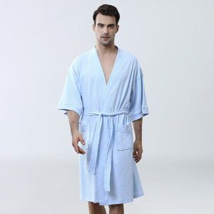 Mannen Katoen Nachtkleding Zomer Casual Robe Gown Kimono Badjas Half Sleeve Nachtjapon Losse Thuis Kleren Mannelijke Nachtkleding M XL