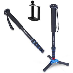 Manbily A-222 + M-1 Wandelstok Basis Statief 1650Mm Alumninum Camera Eenpootstatief Monopod Flip Lock W/3 Benen base Statief Voor Dslr Dv