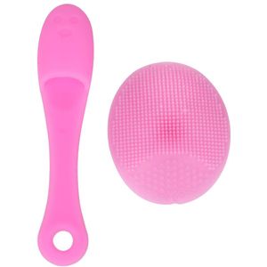 2 stuk/set Facial Exfoliërende Borstel Soft Silicone Skin SPA Scrub Cleanser Tool Gezicht Cleaning Pad