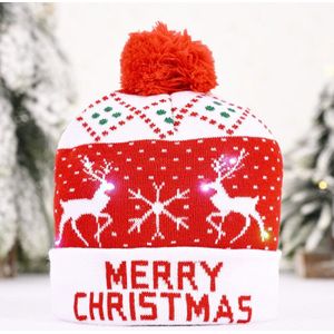 Kleurrijke Vrolijk Kerstfeest Led Licht-Up Knit Hoeden Beanie Hairball Caps Volwassen Kind Xmas Party Decoratie Hoeden smowman