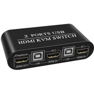-2X1 Hdmi Kvm Switch Poort Doos 3 Usb 2.0 Hub Uhd 4K @ 30Hz 2 In 1 Out sneltoets Schakelaar Voor Win7/8/10/Xp/Vista