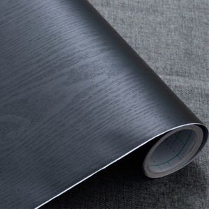 Houtnerf Marmer Zwart zelfklevende Behang Vinyl Contact Papier voor Badkamer Keuken Kasten Werkbladen PVC Muurstickers