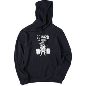 De Coolmind Top Katoen Pug Print Cool Mannen Hoodies Casual Katoen Big Size Go Hard Or Go Home Mannen hoodies Herfst Hoodies