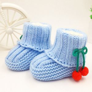 Unisex Baby Schoenen Voor Jongen Meisjes Pasgeboren Bootie Winter Warm Infant Toddler Crib Schoenen Gebreide Wol Vloer Eerste wandelaars
