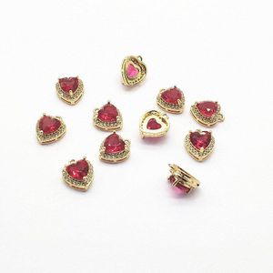 ! 14X12Mm 50 Stuks Zirconia/Crystal Heart Shape Charm Voor Oorbellen Maken Oorbellen Onderdelen Hand Made sieraden Diy