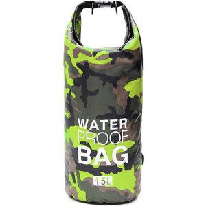 15L Pvc Waterdichte Dry Bag Camp Outdoor Camouflage Duiken Opvouwbare Man Vrouwen Strand Zwemmen Tas Rafting Rivier Oceaan Rugzak