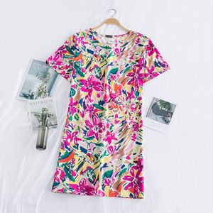 Dimanaf Zomer Zonnejurk Vrouwen Jurk Lady Vestidos Strand Stijl Print Bloemen Cotton Casual Losse Plus Size Kleding