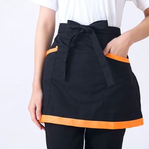 7 Stijl Universele Unisex Half Buste Bib Schort Restaurant Keuken Koffie Thee Winkel Serveerster Uniformen Taille Korte Schort Met Zakken