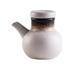 Japanse Stijl Keramische Retro Zwart Sojasaus Pot Kleine Azijn Pot Met Deksel Saus Jar Fles Servies