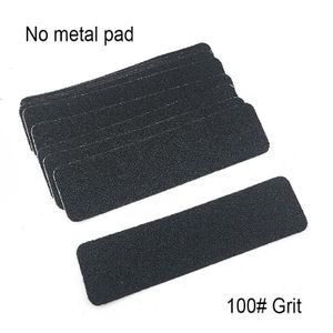 100 Pcs Black Vervanging Zand Papier Pad Nagelvijl Met Metalen Handvat Nagellak Schuren Buffer Strips Nail Polijsten Manicure