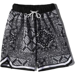 Elkmu Bandana Shorts Mannen Harajuku Streetwear Shorts Zomer Hip Hop Knie Lengte Broek Bandana Mannelijke Bodems HM159