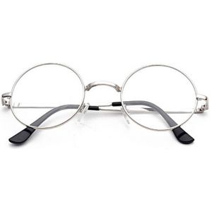 Ronde Metalen Decoratieve Plain Eyewear Glas Unisex Mode Optische Glazen Uv Beschermende Winddicht Brillen