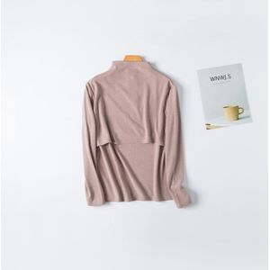 Half Hoge Kraag Moederschap Basis Shirt Lange Mouw Effen Kleur Borstvoeding Homewear Blouse Zwangere Vrouwen Kleding Top 9116