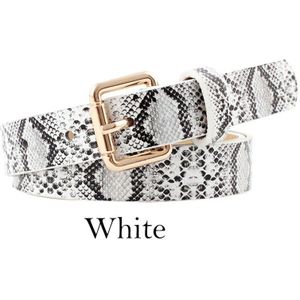 Snake Skin Print Riemen Vrouwen Gold Vierkante Pin Gesp Tailleband Pu Lederen Riem Vrouwen Snake Patroon Jurk Jeans Lederen Riem decor