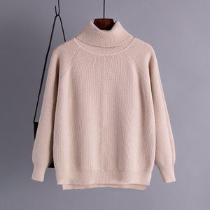 Hlbcbg Herfst Winter Oversized Basic Dikke Trui Truien Vrouwen Vrouwelijke High-Hals Losse Trui Lange Mouwen Knit Truien Top