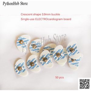 50 Pcs Huishoudelijke Wegwerp Ecg Elektroden Knop Patch Halvemaanvormige Elektroden Schuim Katoen Fysiotherapie Patch