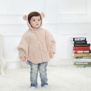 Hooyi Beige Baby Jassen Meisje Smocks Bovenkleding Fleece Mantel Kinderen Mantel Konijn Poncho Cape Jongens Outfits 0-3years Dikke Cape