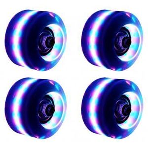 4Pcs Lichtgevende Flash Roller Dubbele Rij Rolschaatsen Skateboard Wielen Met Lager Magnetische Kern Roller Schaatsen Accessoires