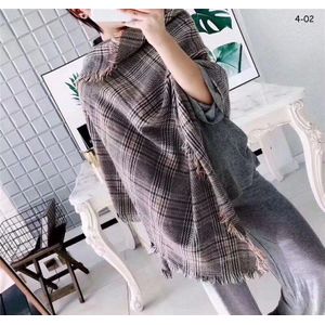 Gebreide Lente En Winter Vrouwen Sjaal Plaid Warm Kasjmier Sjaal Luxe Hals Oversized Sjaal 175cm