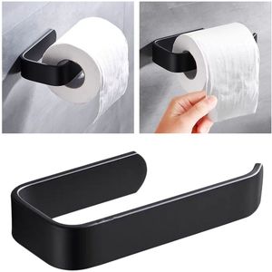 Acryl Toiletrolhouder Tissue Rack Wandmontage Badkamer Keuken Rolhouder Papier Tissue Rack Haak Moderne Zwarte Hanger