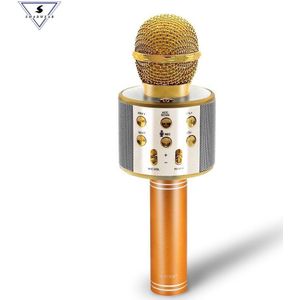 100% Originele Wster WS-858 Draadloze Karaoke Microfoon 5 Magic Stemmen Wisselaar Bluetooth Zingen Mic Speaker Voor Telefoon Computer