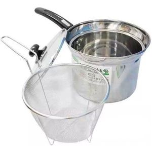 18cm Rvs Melk Pan Koken Pot Noedels Pan met Deksel Steelpan met Filter Huis Keuken Accessoires