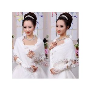 Wedding Bolero Bovenkleding Bruiloft Accessoires Drong Wrap Bruid Formele Winter Cape Bruid Bont Sjaal Bruiloft Jas Wrap OJ00172