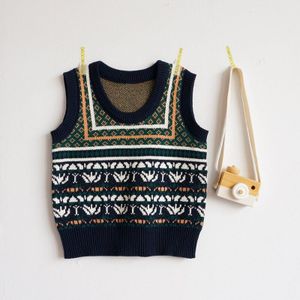 Kinderen Winter Kleding O-hals Wol Gebreide Trui Vest Tops Peuter Vest Voor Kinderen Baby Meisje Winter Kleding