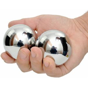 2X Chinese Baoding Ballen Fitness Handbal Gezondheid Oefening Stress Ontspanning Therapie Chrome Hand Massage Bal 38mm