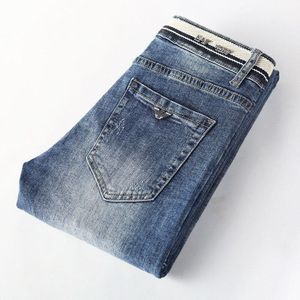 Herfst Winter Mannen Katoen Jeans Slanke Elastische Italië Eagle Brand Businesstrousers Klassieke Stijl Jeans Denim Mannelijke Broek