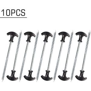 10Pcs Haken Haringen Schroef 20Cm Stalen Stakes Zware Luifel Elements Vocht Pads Nagels Outdoor Camping Wandelen accessoires