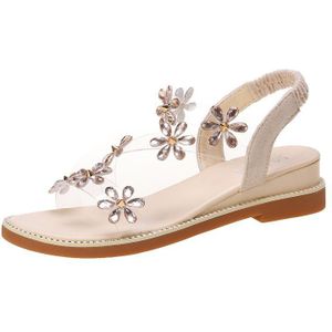 Zomer Vrouwen Elegante Sandalen Hakken Lady Bloemen Platte Schoenen Femme Casual Meisjes Wiggen Platform 4Cm Zapatos