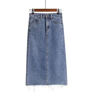 Realeft Lente Zomer Vrouwen Vintage Denim Midi Wrap Rokken Pocket Koreaanse Stijl Hoge Taille Schede Korte Jeans Rokken