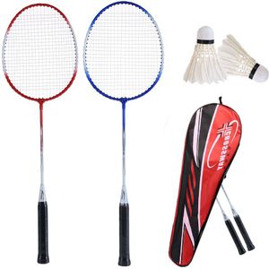 1Set Professionele Badminton Kit 2 Stuks Rackets + 2 Stuks Shuttle + Draagtas Indoor Outdoor Casual Spelen game Sport Accessoire