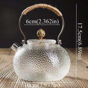 700Ml Hittebestendige Borosilica Glas Theepot Met Koperen Handvat Deksel Japanse Stijl Verwarmde Container Koffie Thee Maker Pot