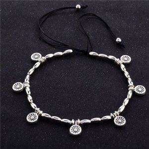 Modyle Zilver Kleur Enkelbanden Voor Vrouwen Vintage Armband Bohemian Bloem Chaine Cheville Barefoot Sandalen Halhal Voet Sieraden