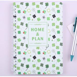 Groene Klaver Notebook Korea Leuke Familie Financiële Note Boek Eenvoudige Financiële Details Thuis Rekeningen Rekening Notebooks Bloem Notepad